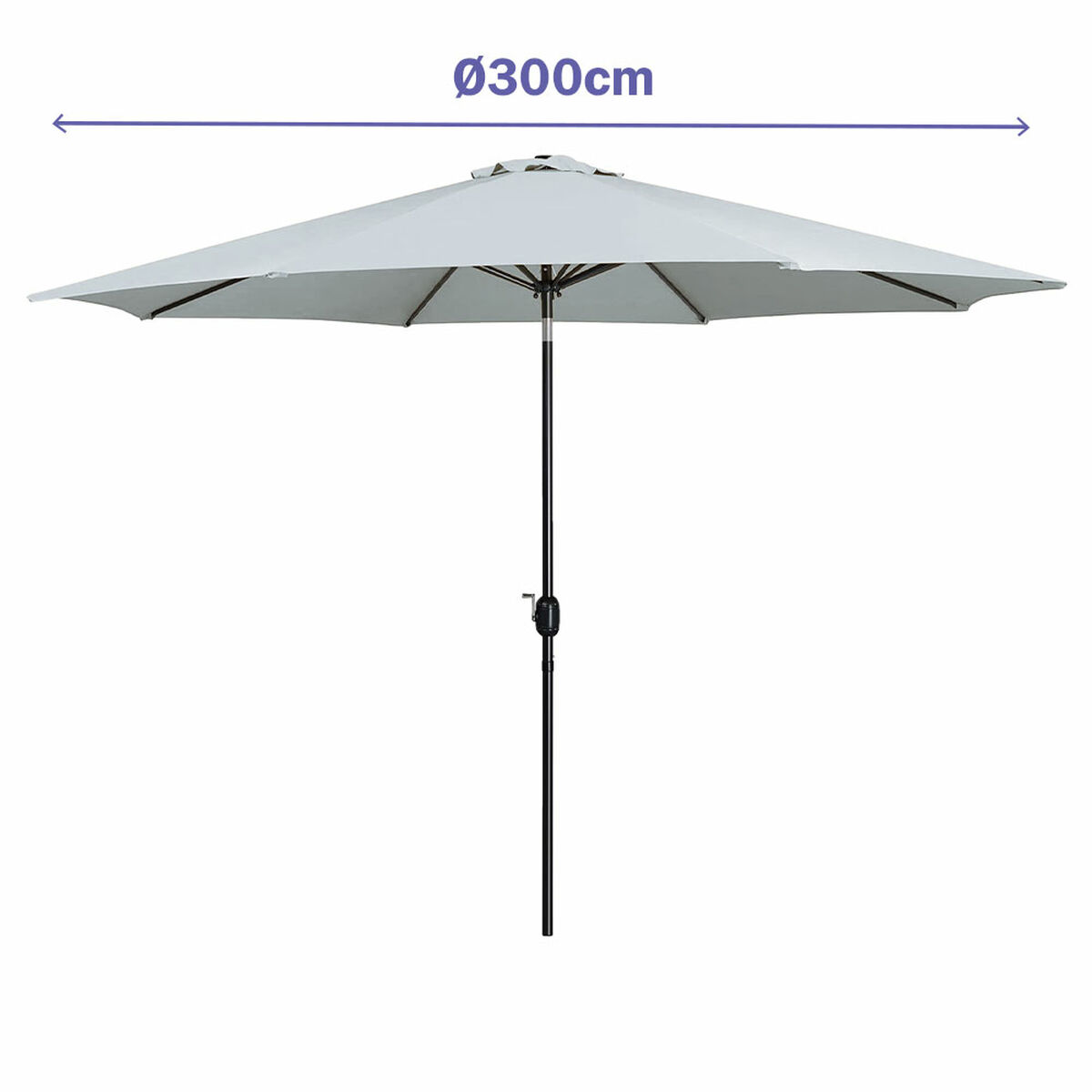 Slnečník Marbueno Biela Ø 300 cm
